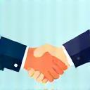 Illustration of a handshake indicating approval